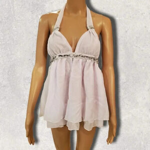 White Bling Halter with Matching Panty